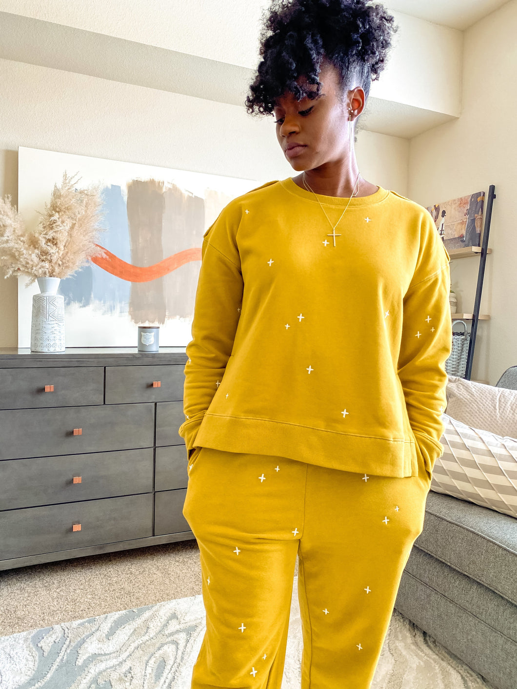 Big Chill Side Slit Sweatshirt- Mustard - So Underdressed