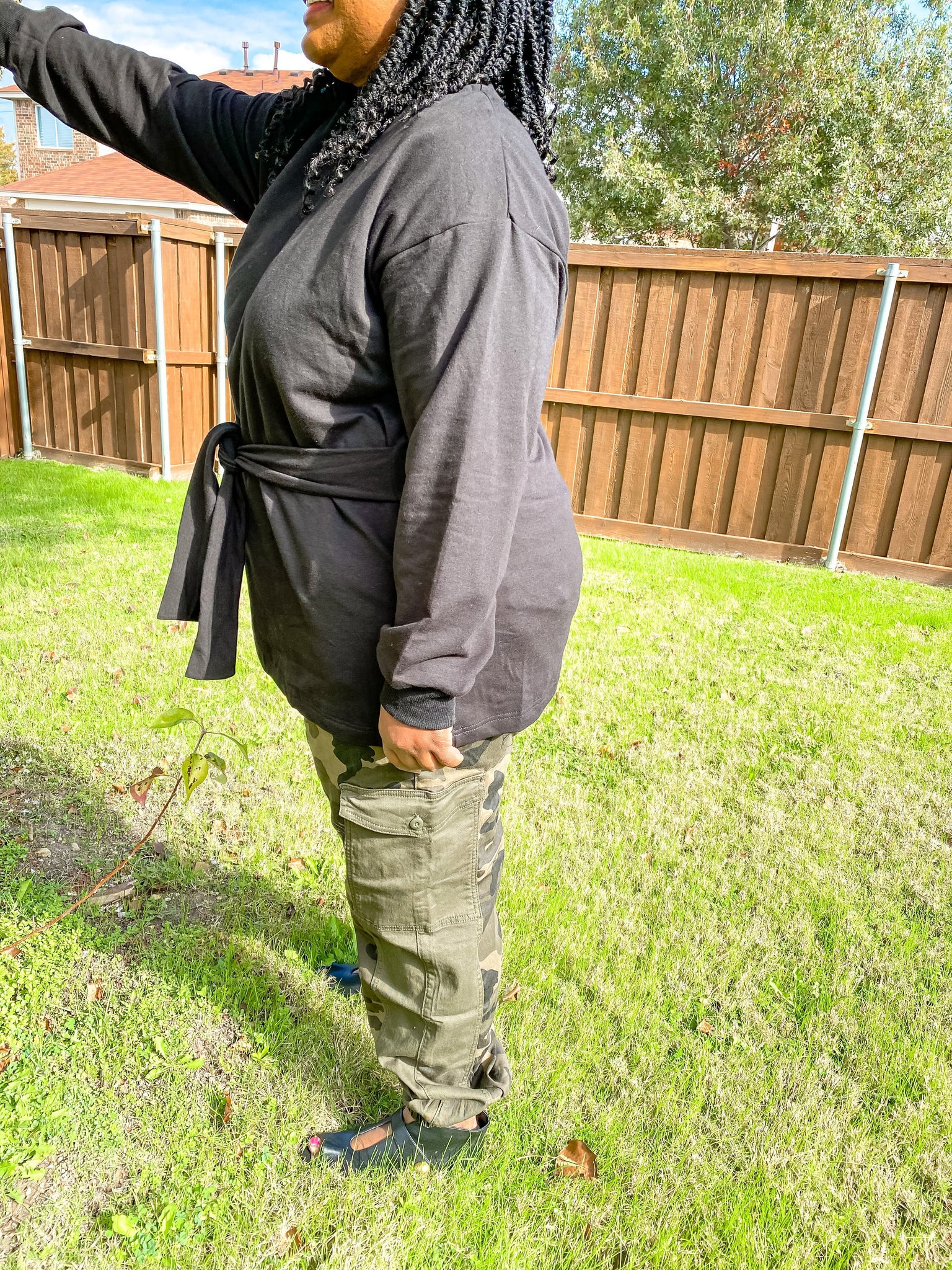 Color block online camo pants