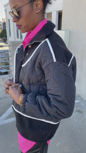 Load and play video in Gallery viewer, Quilted Funnel Neck Jacket- FINAL SALE
