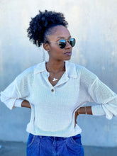 Load image into Gallery viewer, Lightweight Knit Polo Sweater- Stone - So Underdressed
