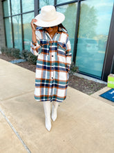 Load image into Gallery viewer, Long Plaid Flannel Jacket - So Underdressed
