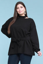 Load image into Gallery viewer, Mock Neck Cut Out Sweatshirt-PLUS - So Underdressed
