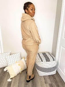 Off Duty Hoodie Set-Taupe - So Underdressed