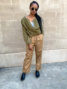 Pleated Straight Leg Pants- Camel - So Underdressed