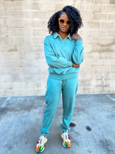 Load image into Gallery viewer, Polo Sweatshirt and Relaxed Fit Joggers- Sage - So Underdressed
