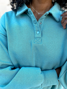 Polo Sweatshirt and Relaxed Fit Joggers- Sage - So Underdressed
