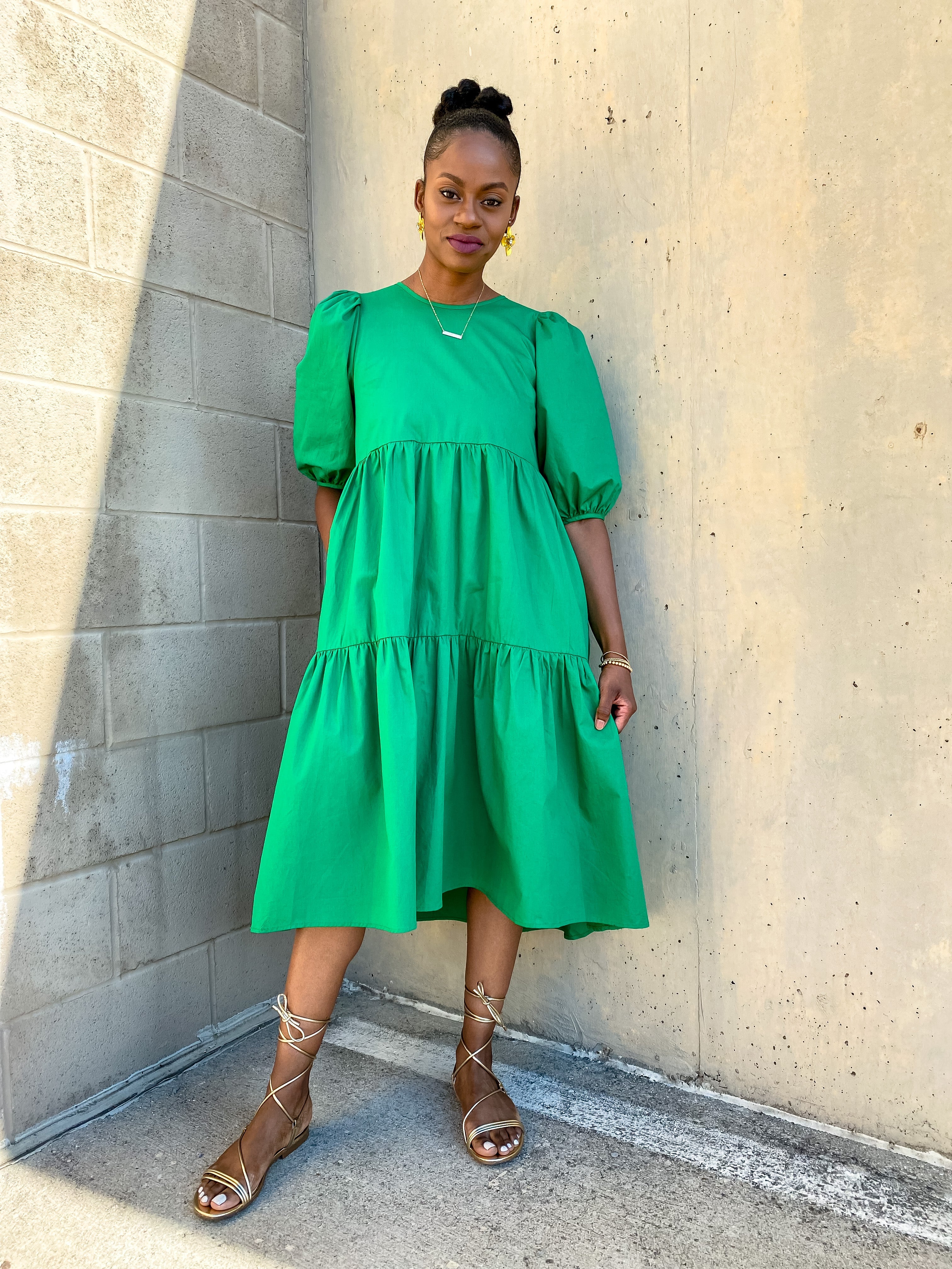 Zara green smock deals dress