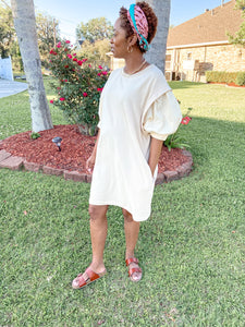 Puff Sleeve Sweatshirt Dress - So Underdressed
