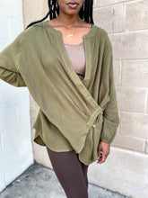 Load image into Gallery viewer, Side Button Long Sleeve Oversized Shirt - So Underdressed
