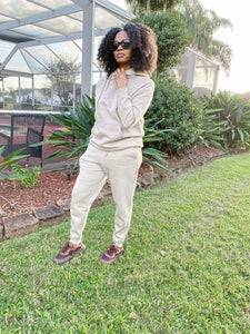 Side Tie Hoodie Sweat Set- Ash Mocha - So Underdressed