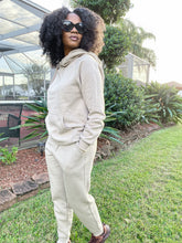 Load image into Gallery viewer, Side Tie Hoodie Sweat Set- Ash Mocha - So Underdressed

