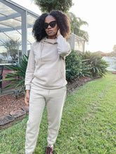 Load image into Gallery viewer, Side Tie Hoodie Sweat Set- Ash Mocha - So Underdressed
