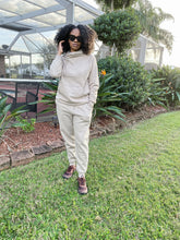 Load image into Gallery viewer, Side Tie Hoodie Sweat Set- Ash Mocha - So Underdressed
