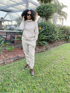 Side Tie Hoodie Sweat Set- Ash Mocha - So Underdressed