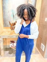 Load image into Gallery viewer, Sleeveless Harem Jumpsuit- Navy - So Underdressed
