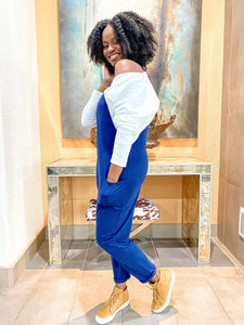 Sleeveless Harem Jumpsuit- Navy - So Underdressed
