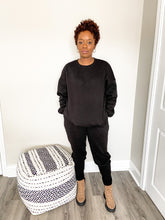 Load image into Gallery viewer, The Pocket Crew Neck Sweat Set-Black - So Underdressed
